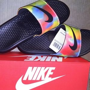 Nike multi-color tie-dye slides Mens 11